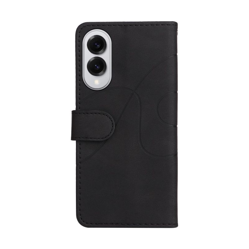 Kožený Kryt Samsung Galaxy S25 5g Edge Dvoubarevné Vlnění