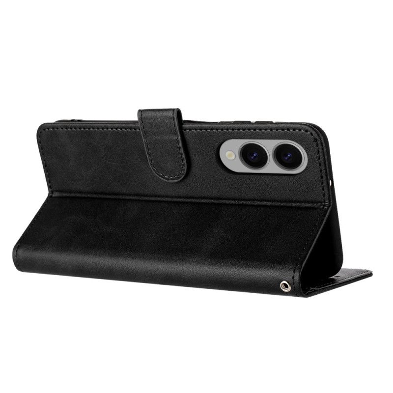 Kožený Kryt Samsung Galaxy S25 5g Edge Kožený Efekt S Popruhem