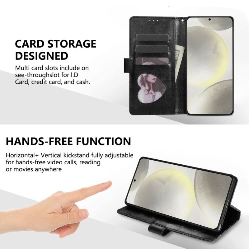 Kožený Kryt Samsung Galaxy S25 5g Edge Flitrovaná Peněženka