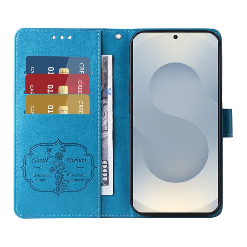 Kožený Kryt Samsung Galaxy S25 5g Edge Květinový Vzor