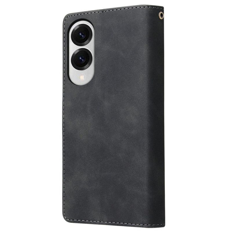 Kožený Kryt Samsung Galaxy S25 5g Edge Peněženka S Efektem Semiše