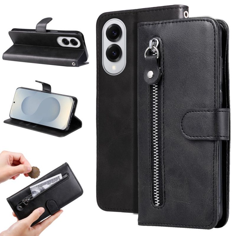 Kožený Kryt Samsung Galaxy S25 5g Edge Pouzdro Na Zip