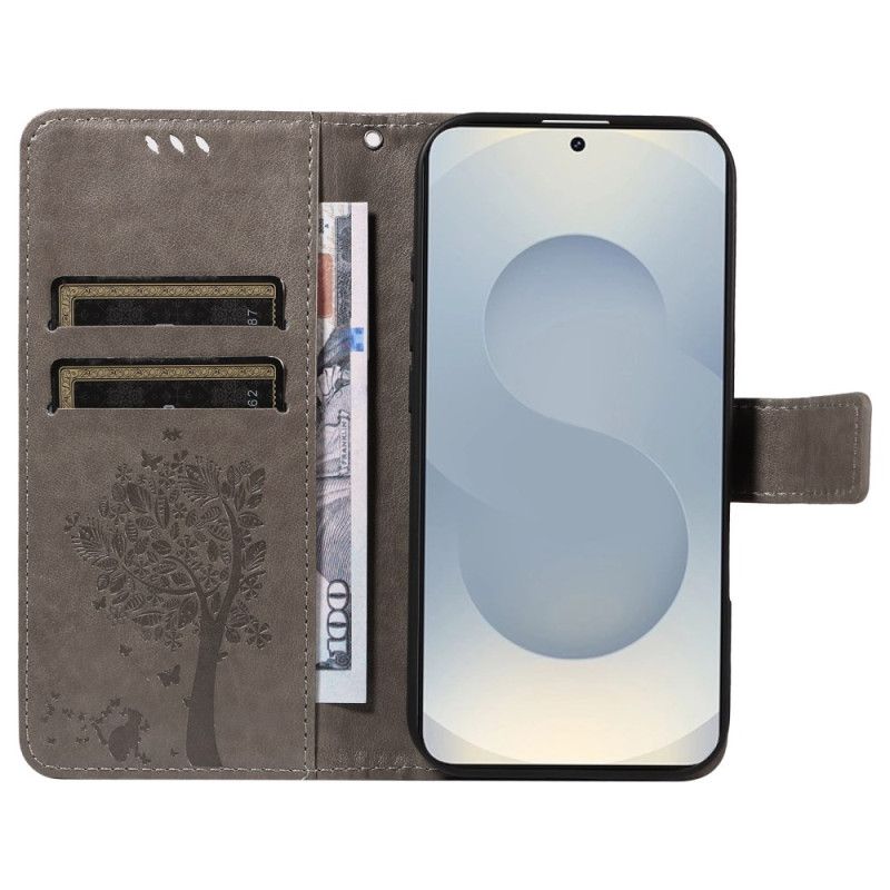 Kožený Kryt Samsung Galaxy S25 5g Edge Strom A Kočka