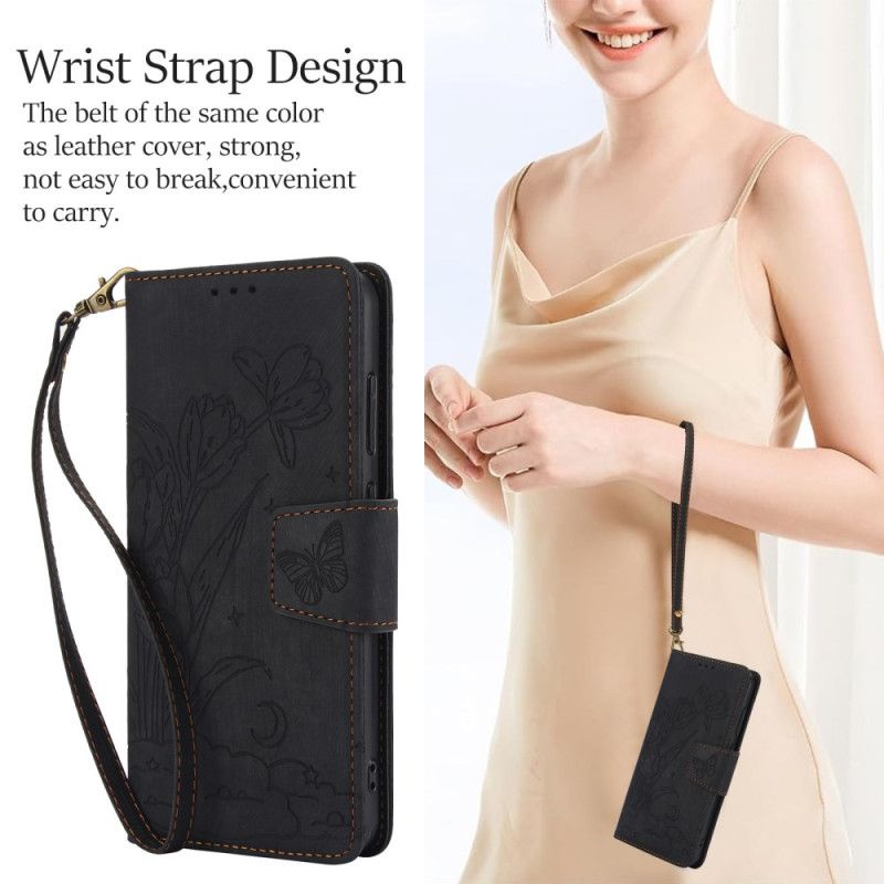 Kožený Kryt Samsung Galaxy S25 5g Semišový Květinový Vzor