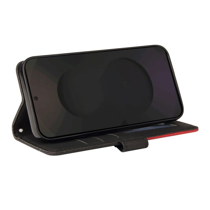 Kožený Kryt Samsung Galaxy S25 Fe Dvoubarevné Vlnění