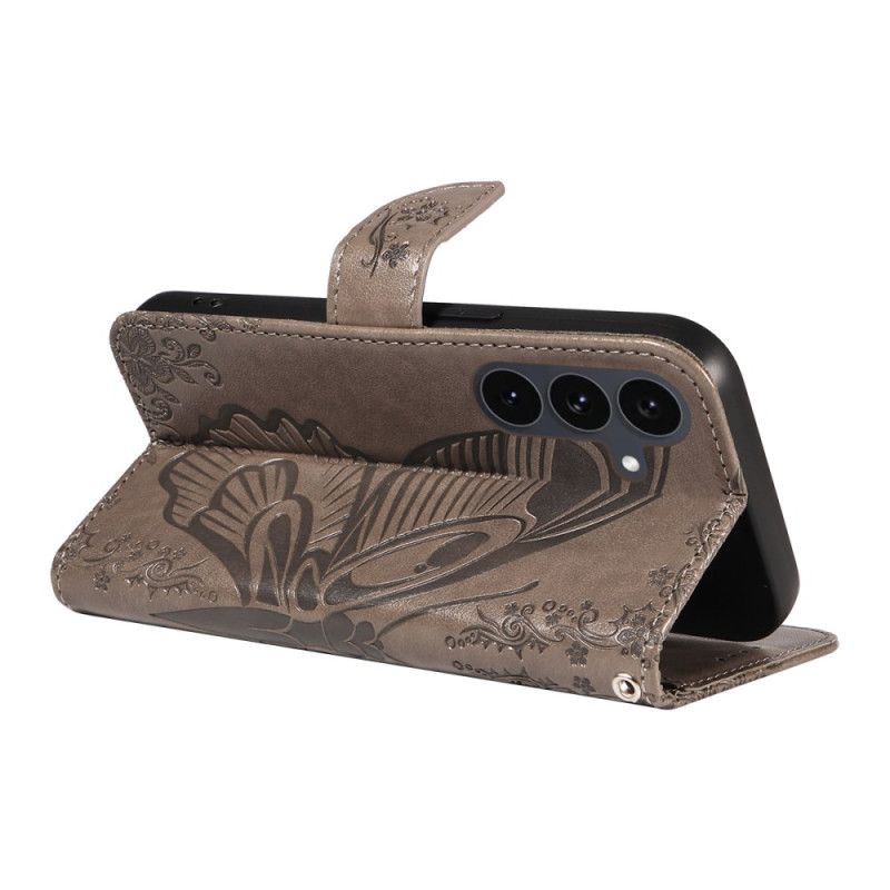 Kožený Kryt Samsung Galaxy S25 Fe Grafika S Motýlem