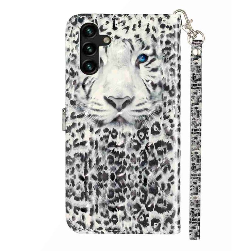 Kožený Kryt Samsung Galaxy S25 Fe Leopard Se Šňůrkou Na Krk