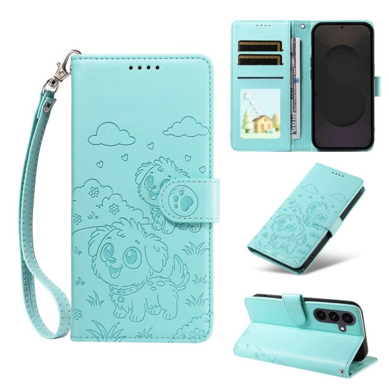 Kožený Kryt Samsung Galaxy S25 Fe Rfid Blokování A Psí Vzor