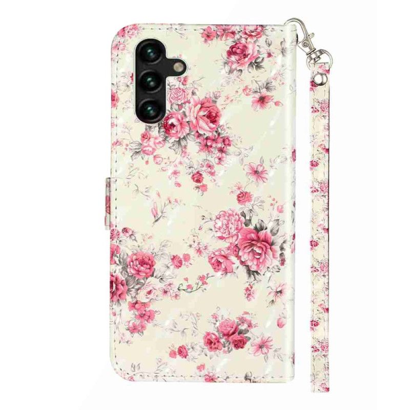 Kožený Kryt Samsung Galaxy S25 Fe Růže Se Šňůrkou Na Krk