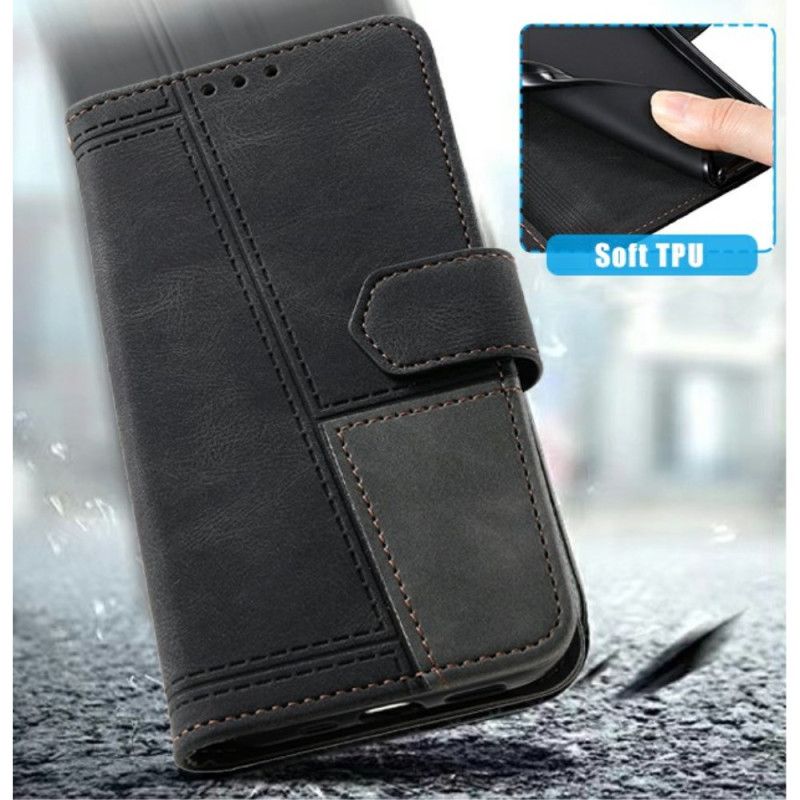 Kožený Kryt Samsung Galaxy S25 Ultra 5g Dvoubarevná Semišová Rfid Peněženka S Popruhem