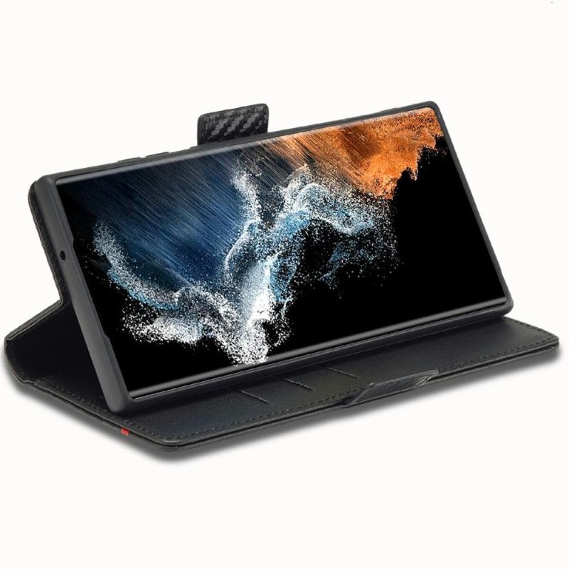 Kožený Kryt Samsung Galaxy S25 Ultra 5g Uhlíková Vlákna Lc.imeeke