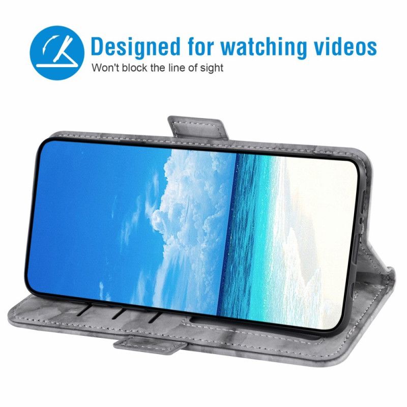 Kožený Kryt Samsung Galaxy S26 Mramorový Vzor A Dvojitá Spona