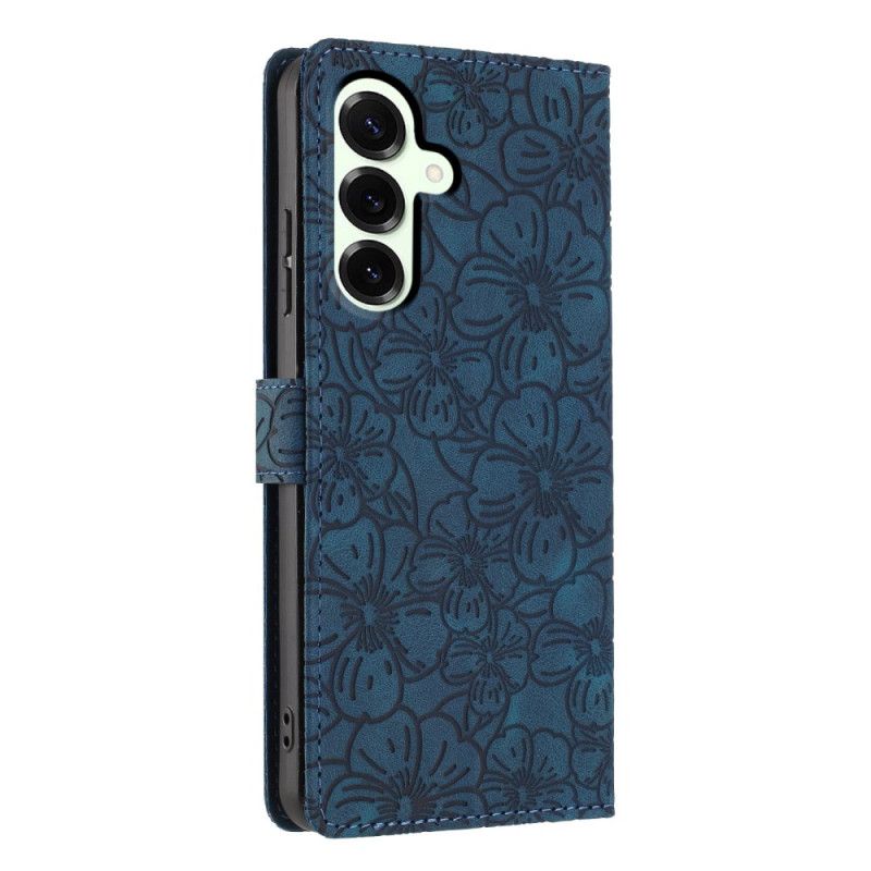 Kožený Kryt Samsung Galaxy S26 Plus Gravírování Třešňového Květu