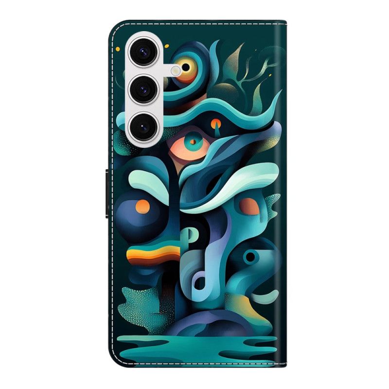 Kožený Kryt Samsung Galaxy S26 Plus Ombré Zelené Graffiti