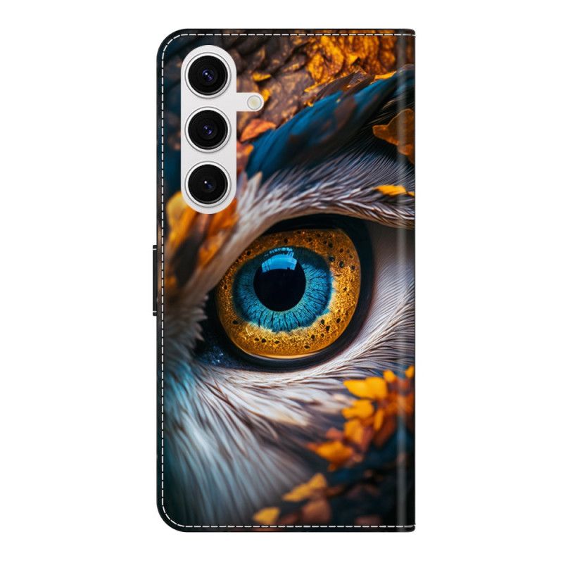 Kožený Kryt Samsung Galaxy S26 Plus Vzor Modrých Očí