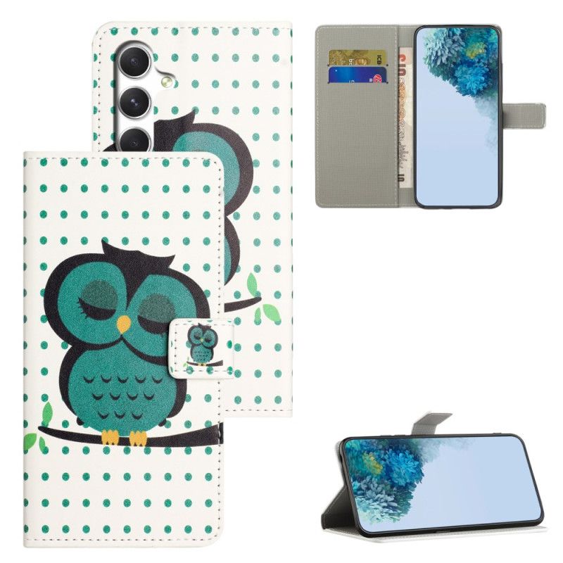 Kožený Kryt Samsung Galaxy S26 Spící Sova