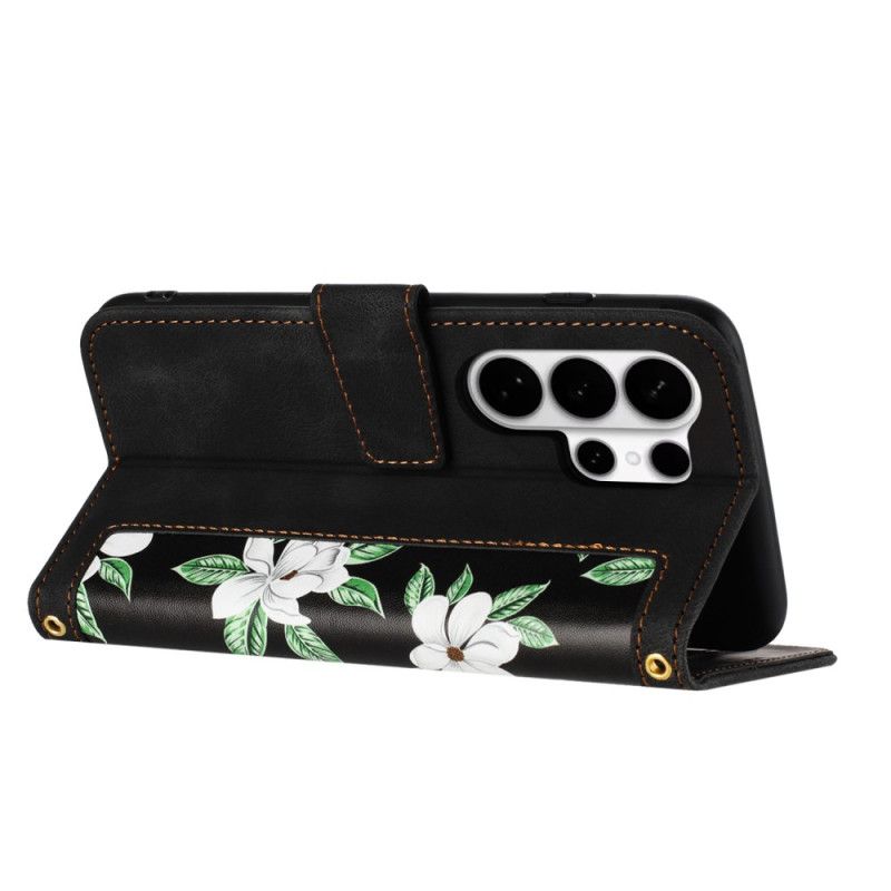 Kožený Kryt Samsung Galaxy S26 Ultra Květinový Design