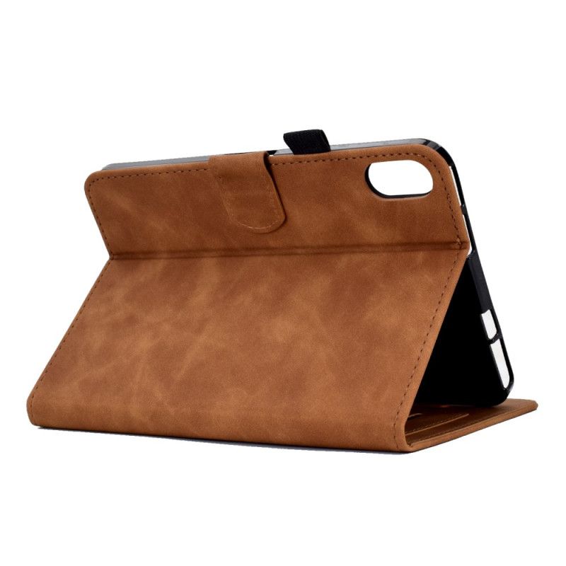 Kožený Kryt Samsung Galaxy Tab S11 Semišový Květinový A Motýlí Efekt