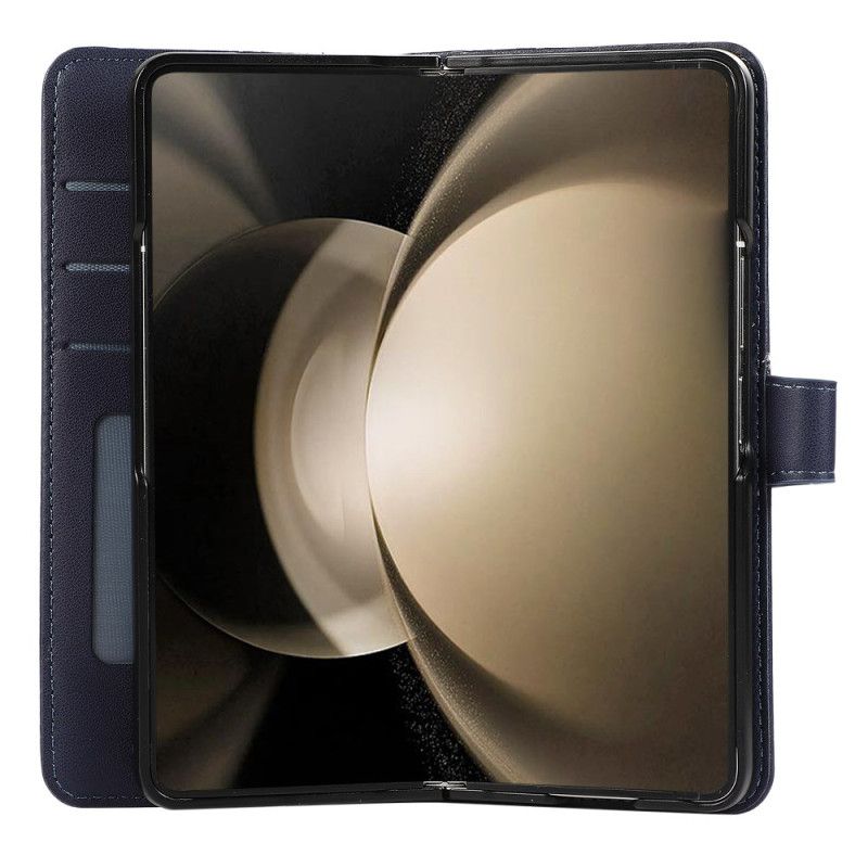 Kožený Kryt Samsung Galaxy Z Fold 7 Reliéfní Vzor S Popruhem