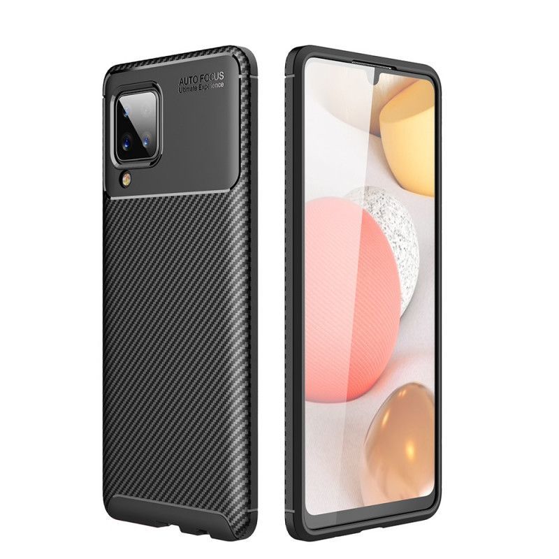 Kryt Na Samsung Galaxy A12 Flexibilní Textura Uhlíkových Vláken