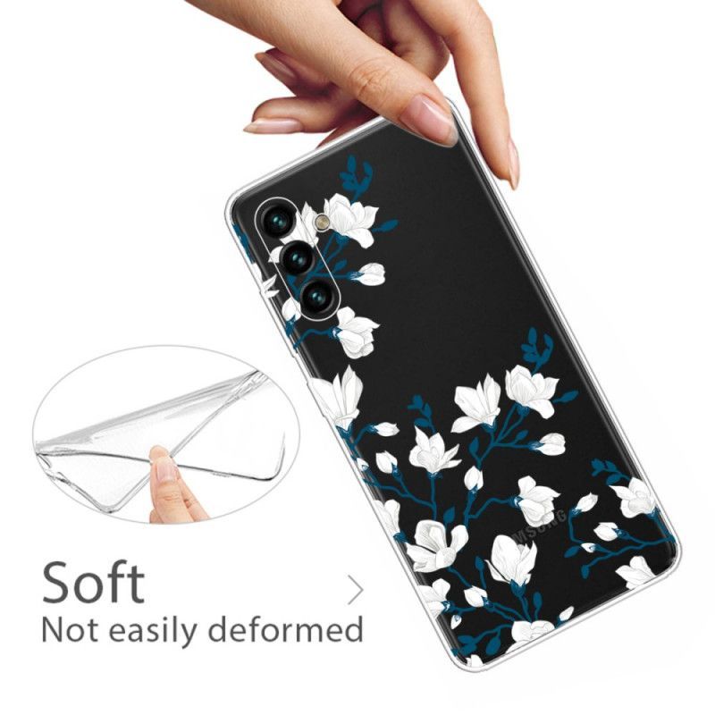 Kryt Na Samsung Galaxy A13 5g Bílé Květy