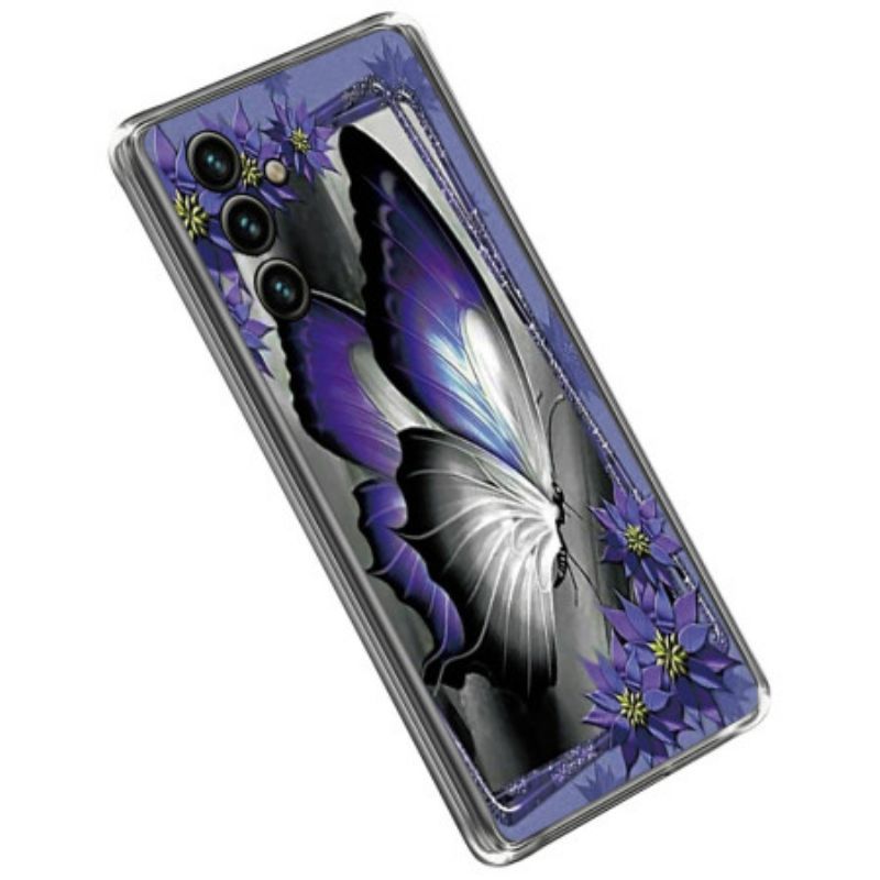 Kryt Na Samsung Galaxy A14 / A14 5G Fialový Motýl