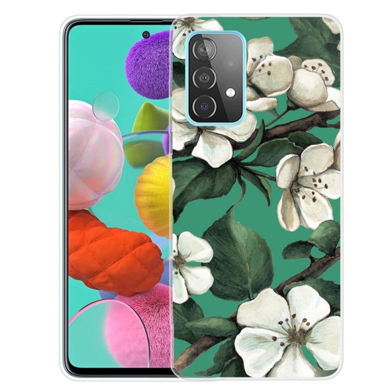 Kryt Na Samsung Galaxy A32 5g Malované Bílé Květy