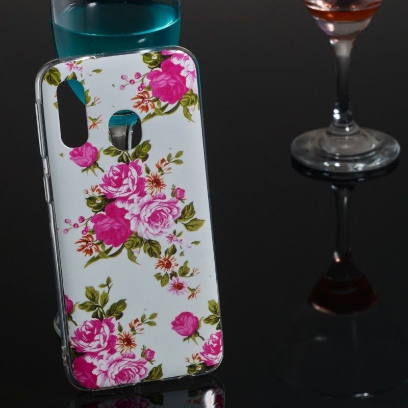 Kryt Na Samsung Galaxy A40 Fluorescenční Květy Svobody