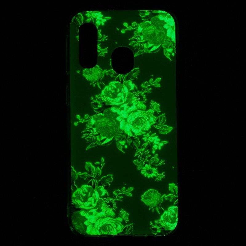 Kryt Na Samsung Galaxy A40 Fluorescenční Květy Svobody