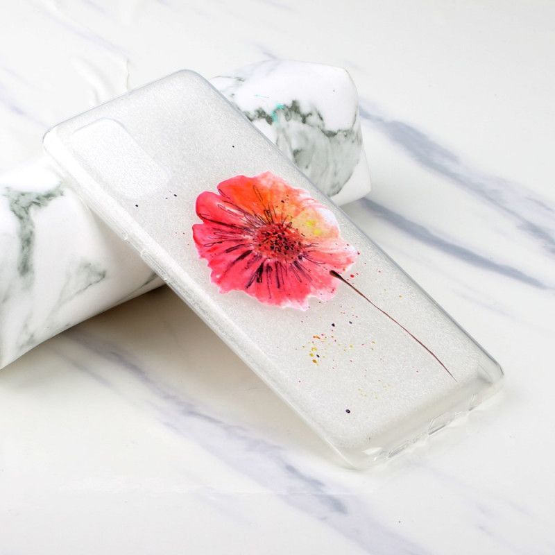 Kryt Na Samsung Galaxy A51 Akvarelový Mák Průhledný