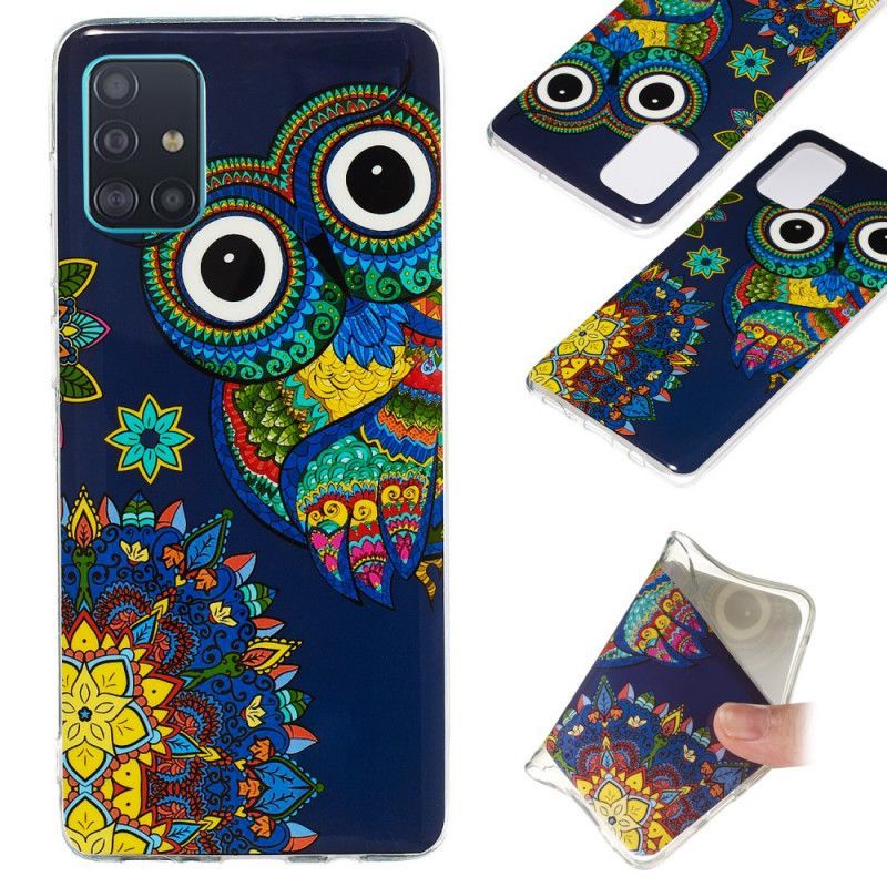 Kryt Na Samsung Galaxy A71 Fluorescenční Mandala Sova