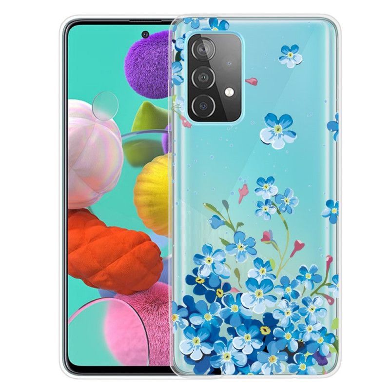 Kryt Na Samsung Galaxy A72 4g / A72 5g Modré Květy