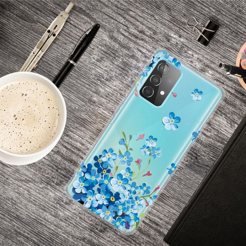 Kryt Na Samsung Galaxy A72 4g / A72 5g Modré Květy