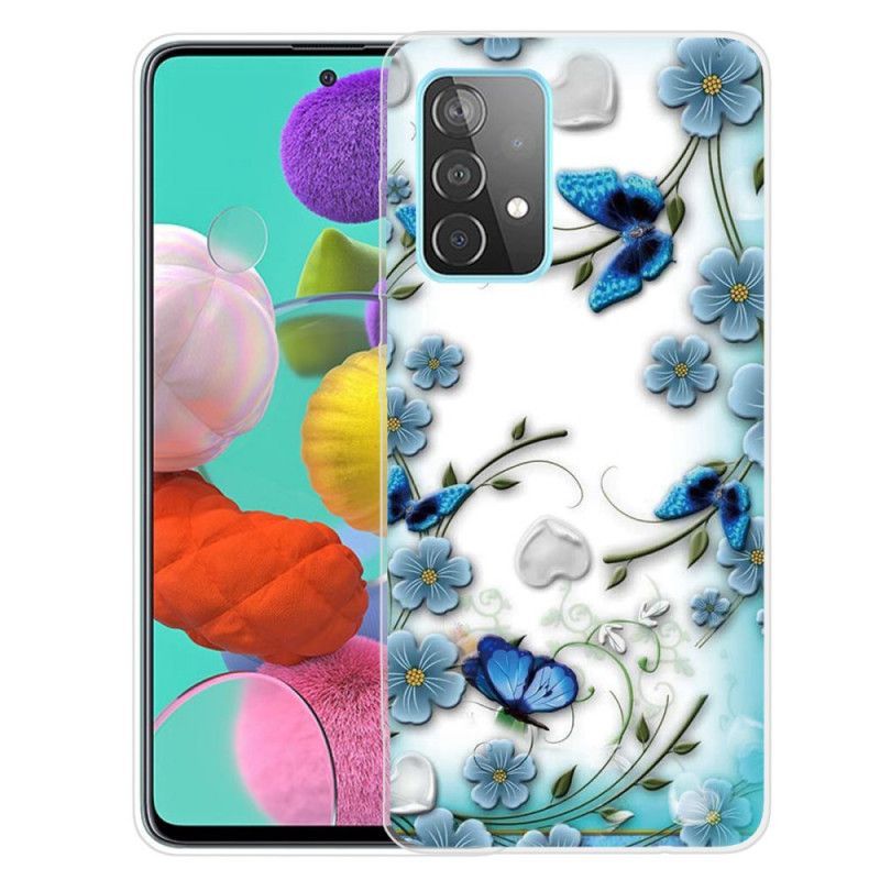 Kryt Na Samsung Galaxy A72 4g / A72 5g Retro Motýli A Květiny