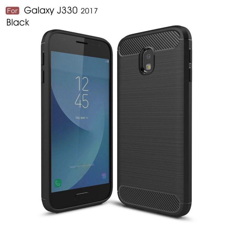 Kryt Na Samsung Galaxy J3 2017 Kartáčované Uhlíkové Vlákno