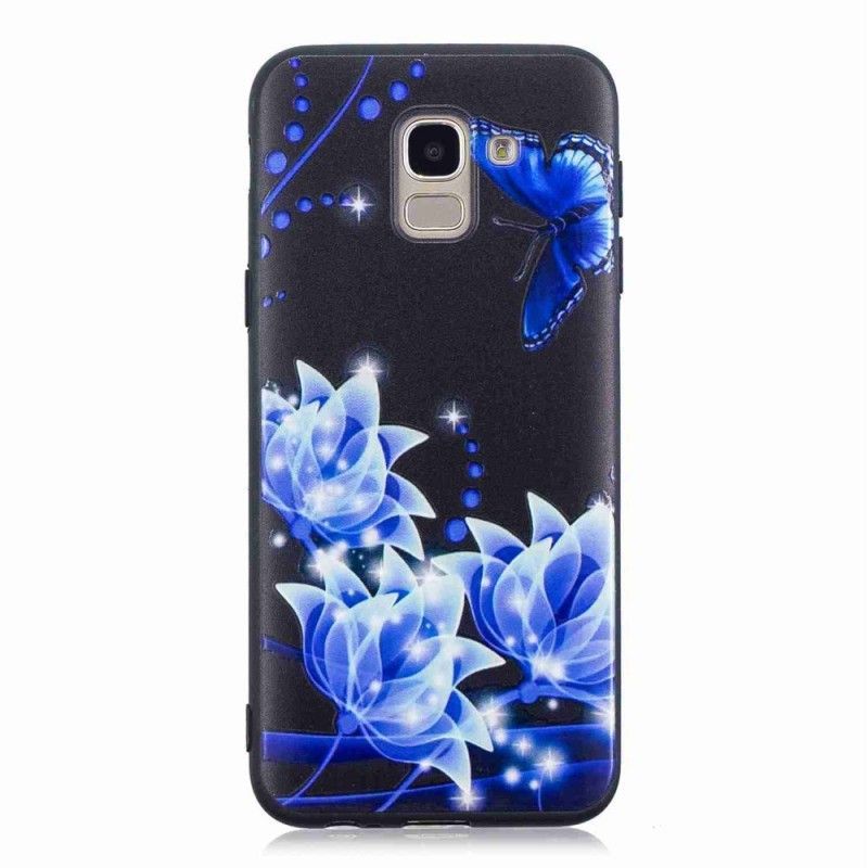 Kryt Na Samsung Galaxy J6 Modrý Motýl A Květiny