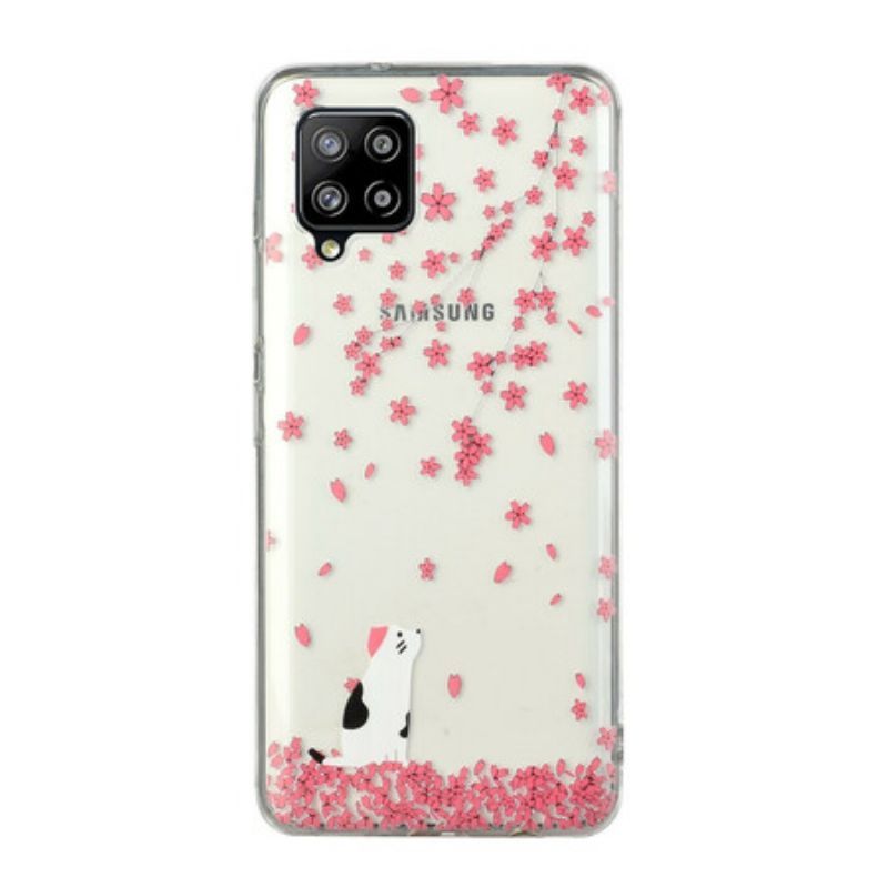 Kryt Na Samsung Galaxy M12 / A12 Okvětní Lístky A Kočka