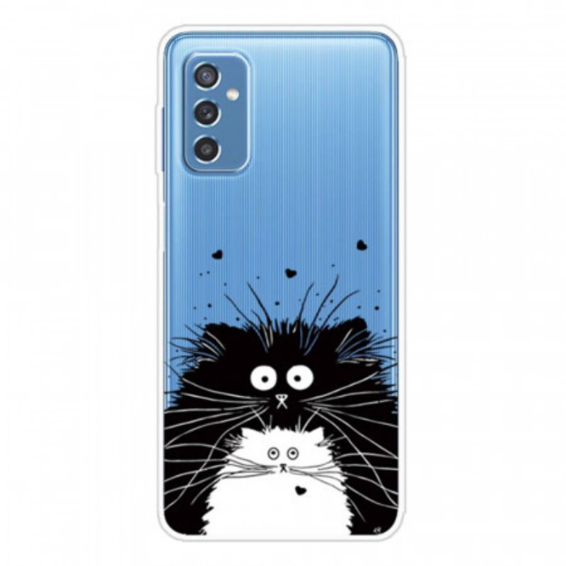 Kryt Na Samsung Galaxy M52 5G Černobílé Kočky