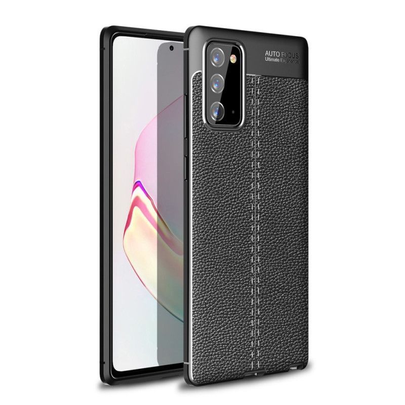 Kryt Na Samsung Galaxy Note 20 Litchi S Dvojitým Koženým Efektem