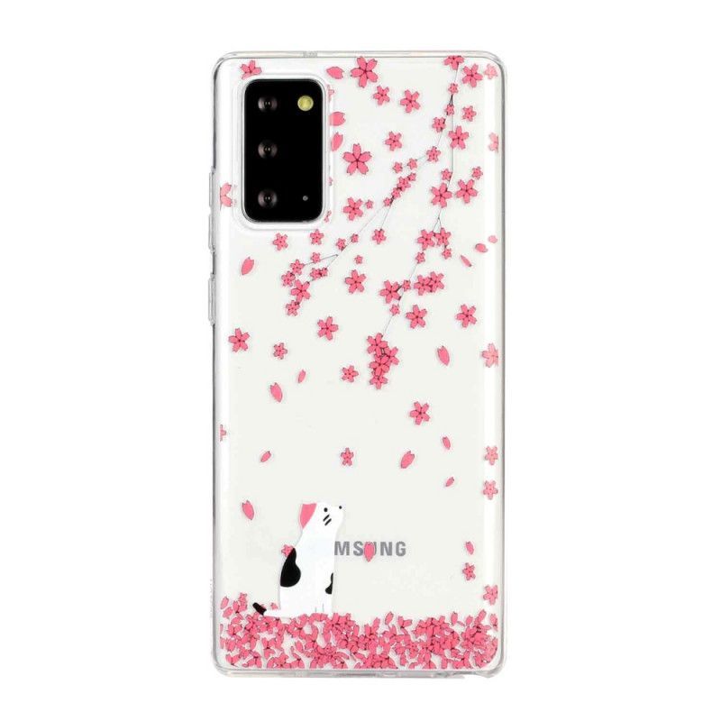 Kryt Na Samsung Galaxy Note 20 Okvětní Lístky A Kočka