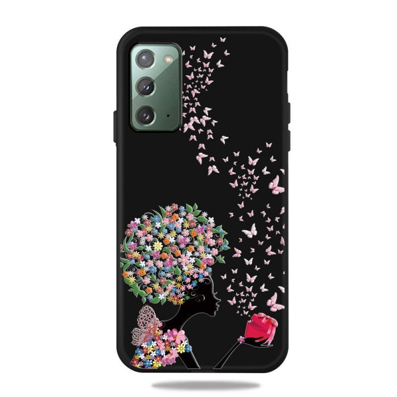 Kryt Na Samsung Galaxy Note 20 Žena S Květinou