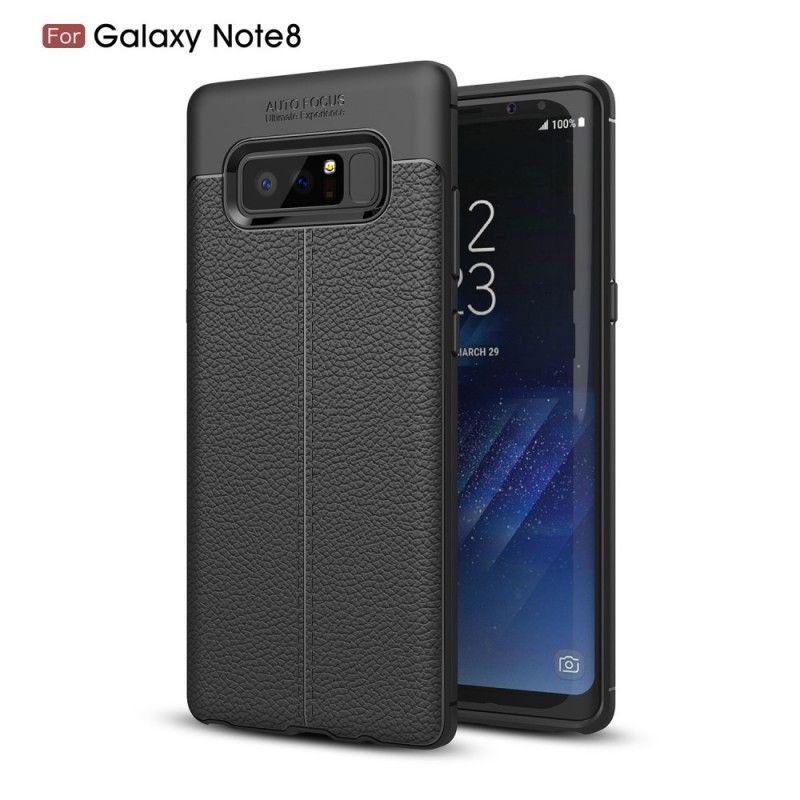 Kryt Na Samsung Galaxy Note 8 Litchi S Dvojitým Koženým Efektem