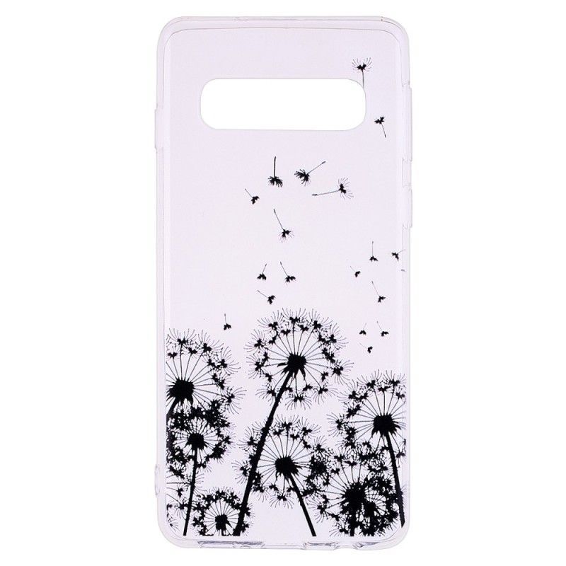 Kryt Na Samsung Galaxy S10 Plus Průhledné Černé Pampelišky