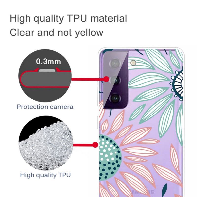 Kryt Na Samsung Galaxy S21 5g Průhledná Květina