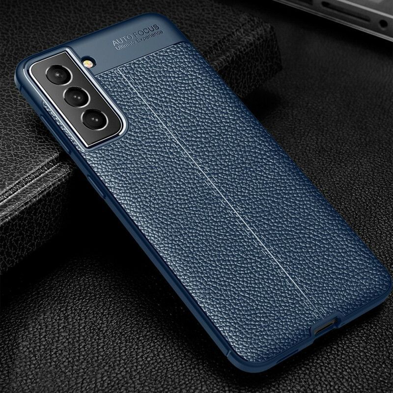 Kryt Na Samsung Galaxy S21 Fe Litchi S Dvojitým Koženým Efektem