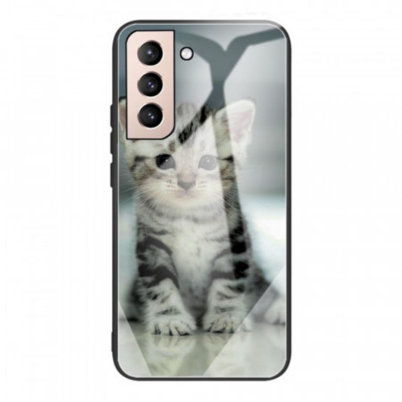 Kryt Na Samsung Galaxy S22 5G Kotě Tvrzené Sklo