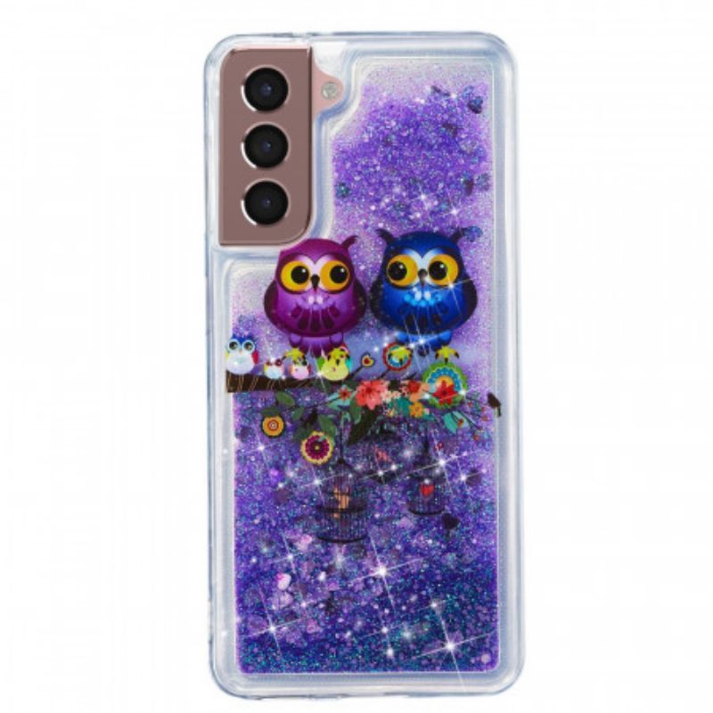 Kryt Na Samsung Galaxy S22 5G Třpytivé Sovy