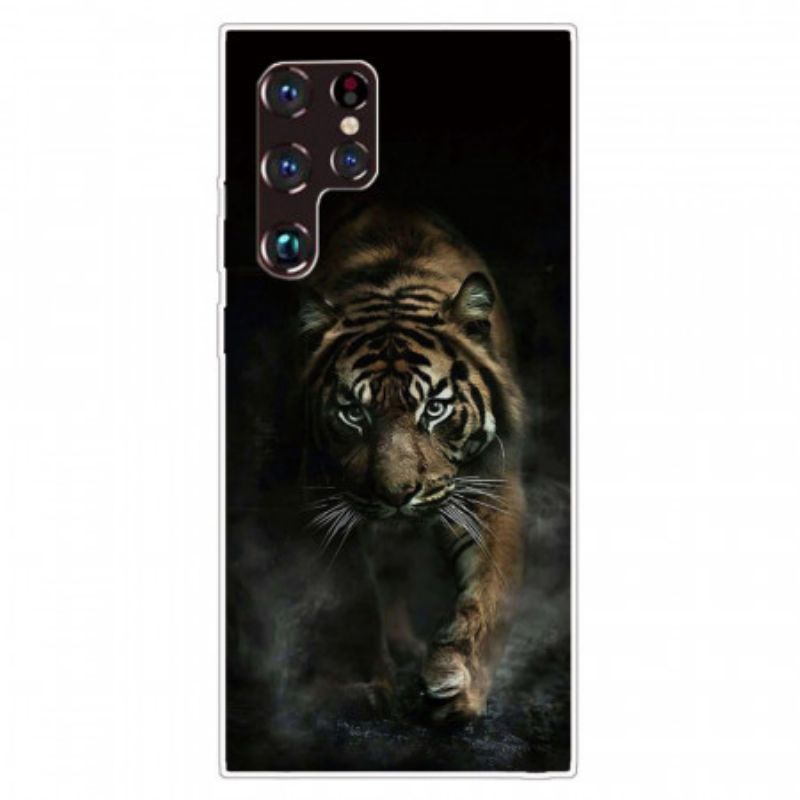 Kryt Na Samsung Galaxy S22 Ultra 5G Flexibilní Tygr