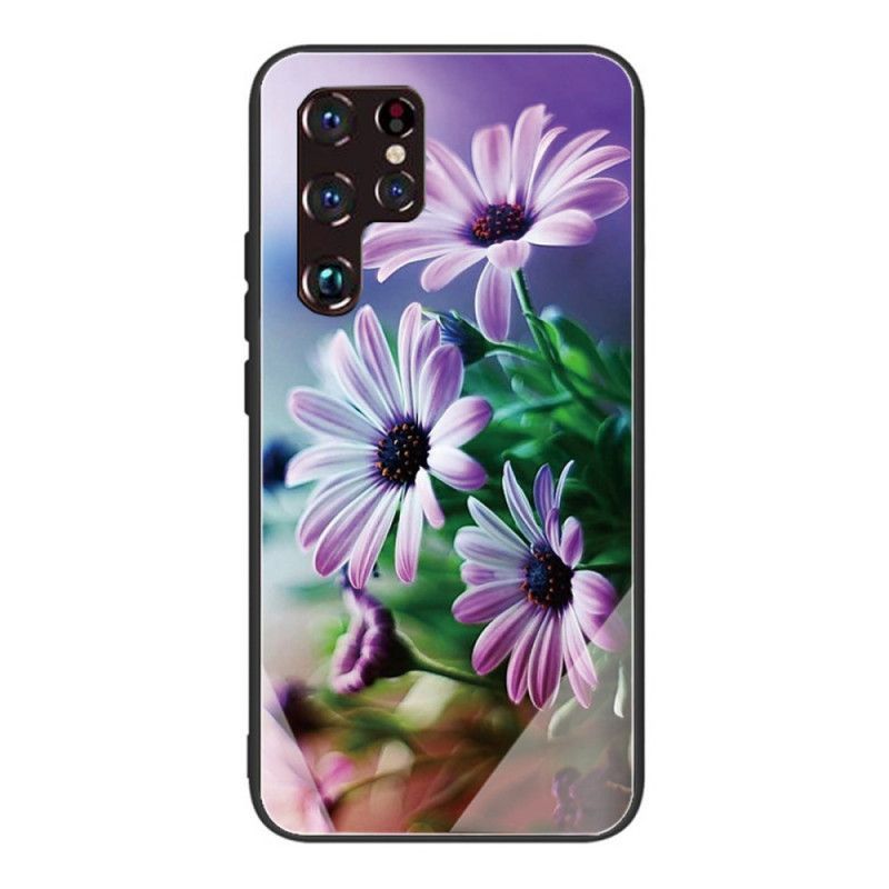 Kryt Na Samsung Galaxy S22 Ultra 5G Tvrzené Sklo Realistické Květiny