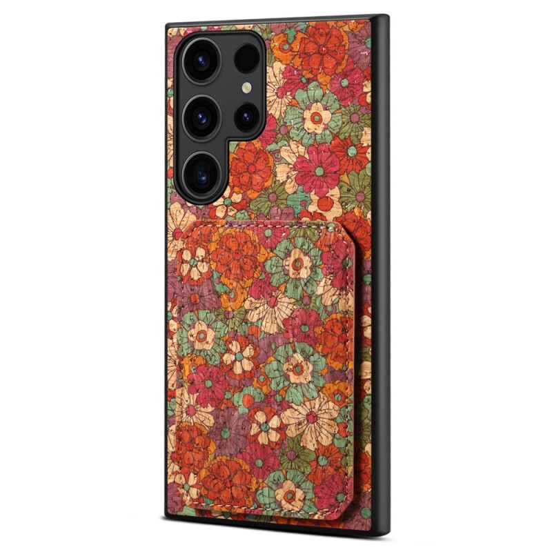 Kryt Na Samsung Galaxy S24 Ultra 5g S Držákem Květinových Karet